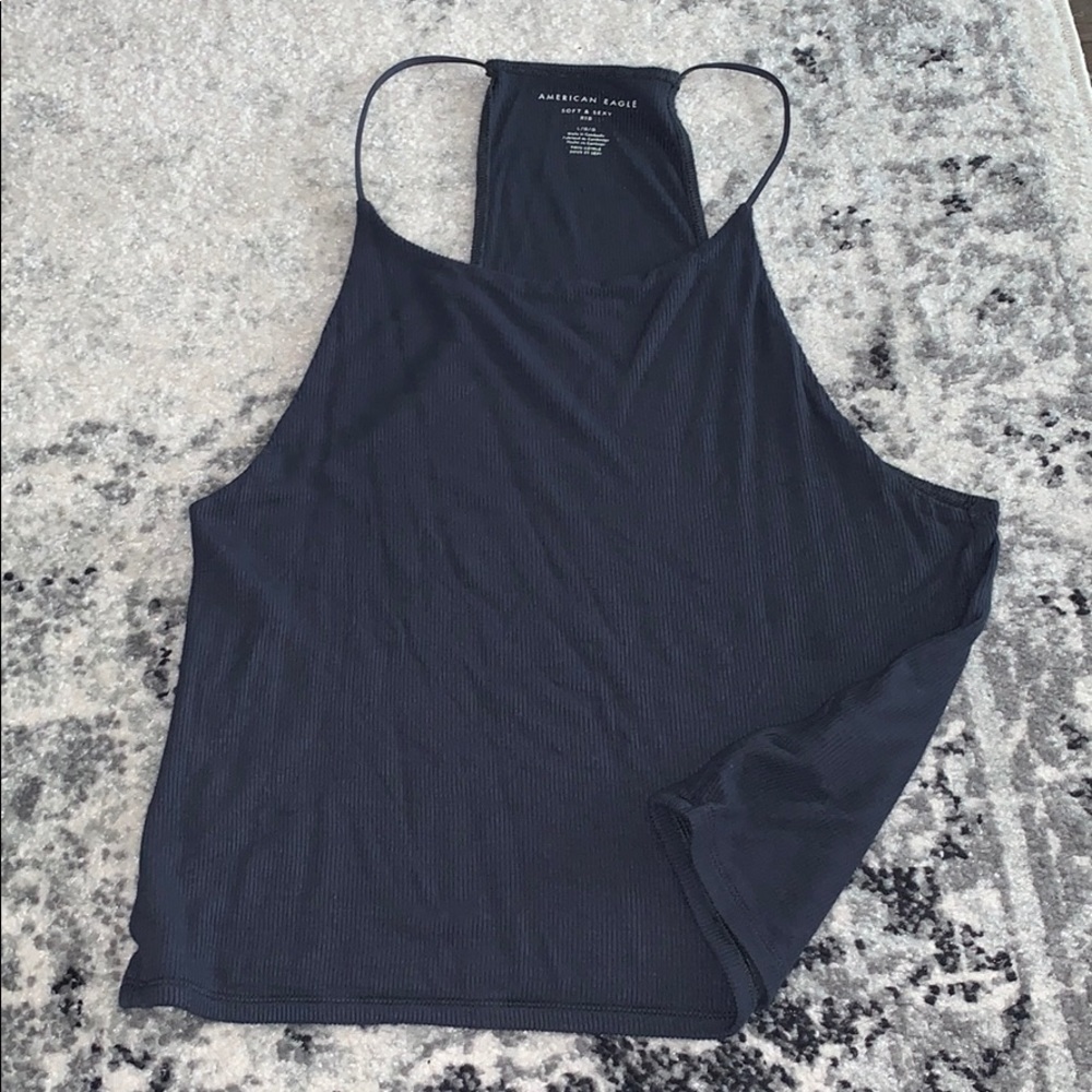 Ribbed American eagle crop top